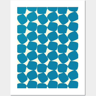 Bold Geometric Pattern 2 in Celadon Blue and Light Yellow Posters and Art